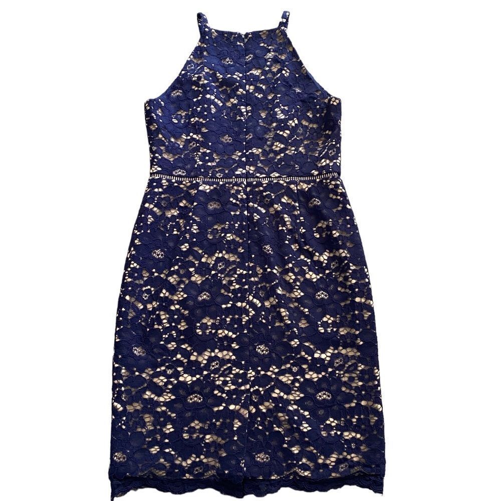 Vince Camuto | Allover Lace Halter Midi Dress, Size 12 - Picture 5 of 13